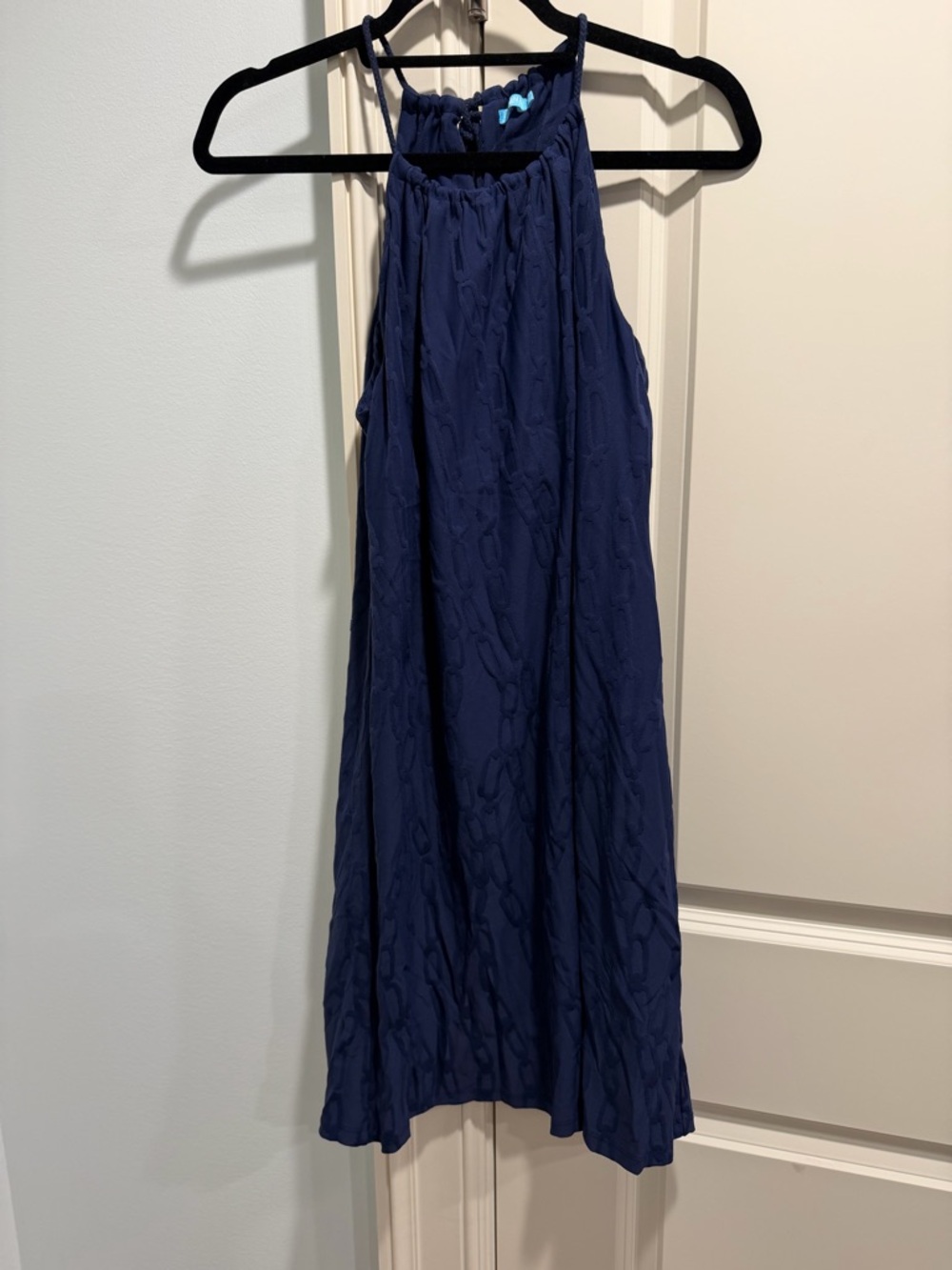 J. McLaughlin Navy Textured Halter Dress